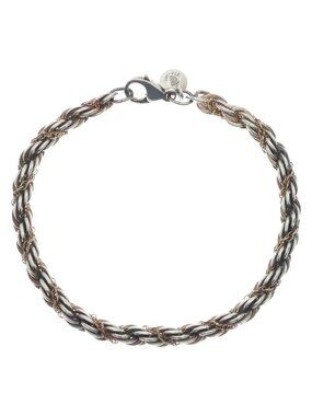 Tiffany & Co Twisted Chain Bracelet Silver Yellow Gold 925 Sterling 14